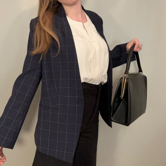 Ann Taylor Jackets & Blazers - Ann Taylor Navy Checkered Blazer